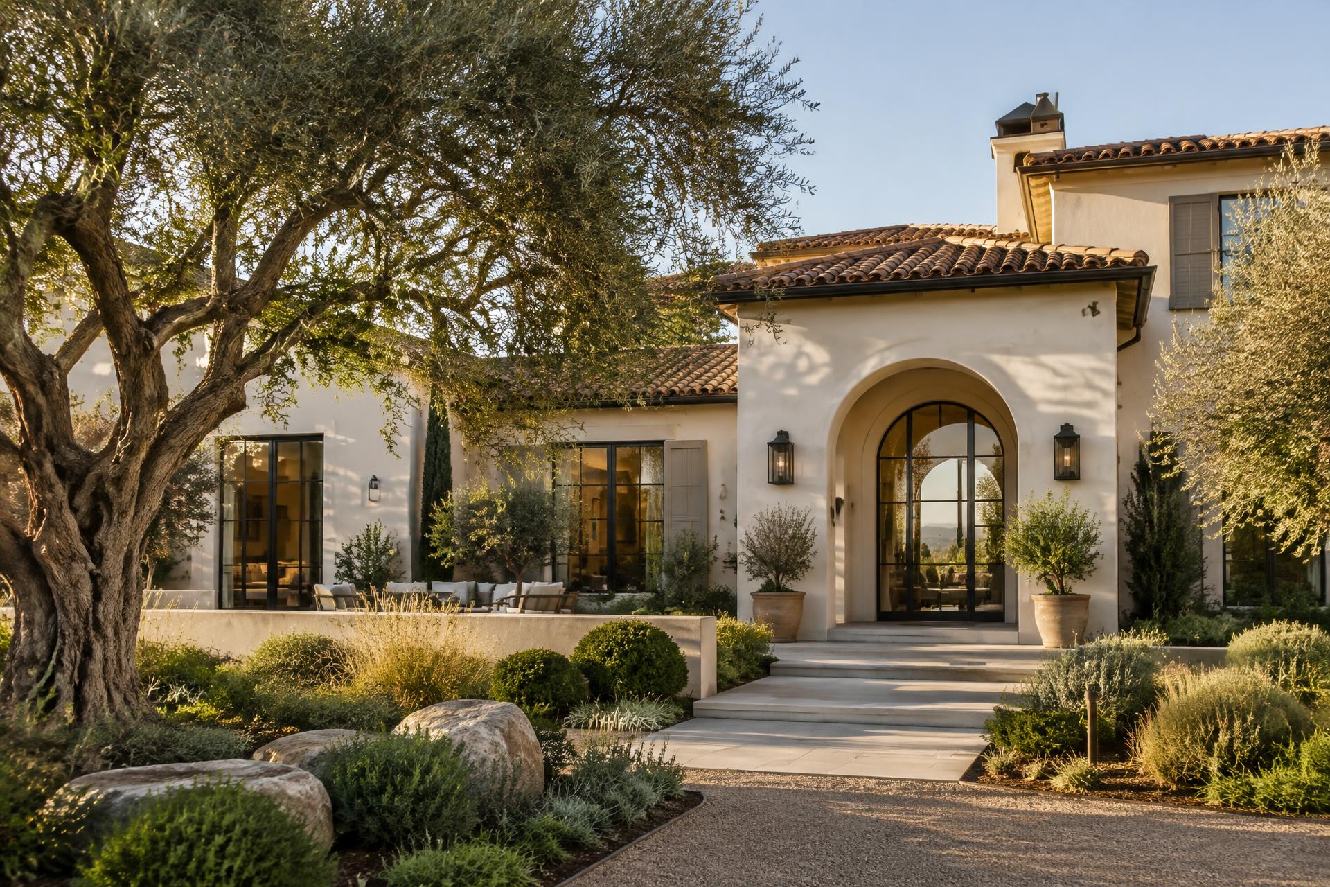 California home in warm afternoon light